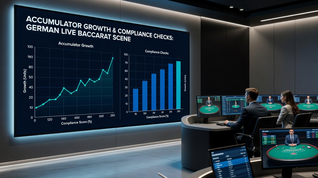 Diagramm zeigt Akkumulator-Wachstum in deutschen Live-Baccarat-Tischen mit Compliance-Markern
