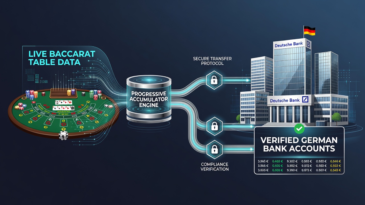 Flussdiagramm der verifizierten Überweisungen von Baccarat-Jackpots zu deutschen Konten