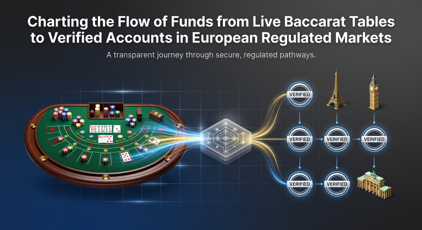 Diagramm zum Geldfluss von Live-Baccarat-Tischen zu verifizierten Konten in regulierten Märkten