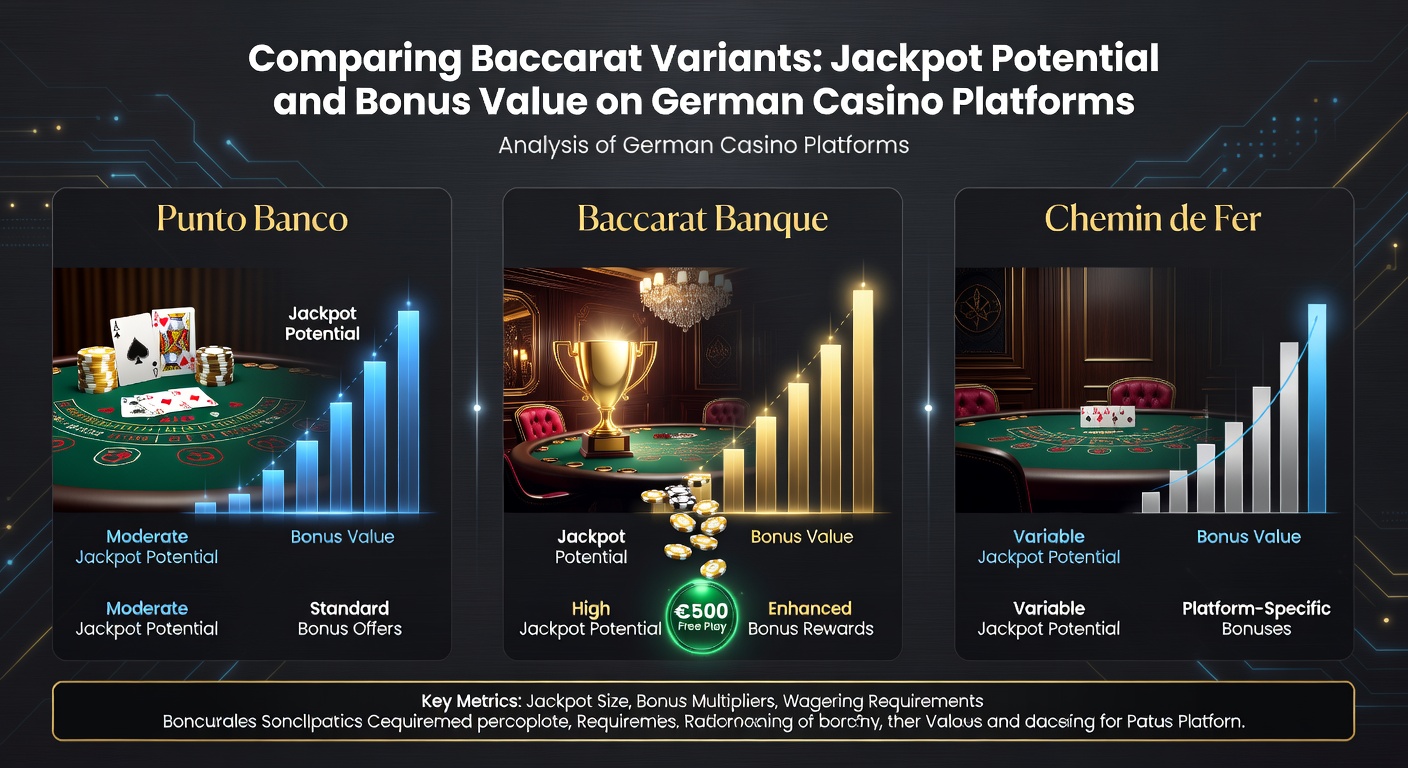 Vergleichende Grafik zu Baccarat-Varianten mit Jackpot-Symbolen und Bonus-Icons auf einer deutschen Casino-Oberfläche