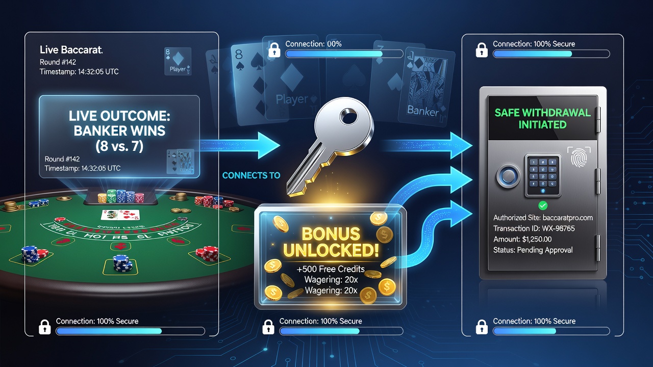 Sichere Auszahlungsoberfläche mit Verifizierungsdetails auf einer regulierten Casino-Plattform