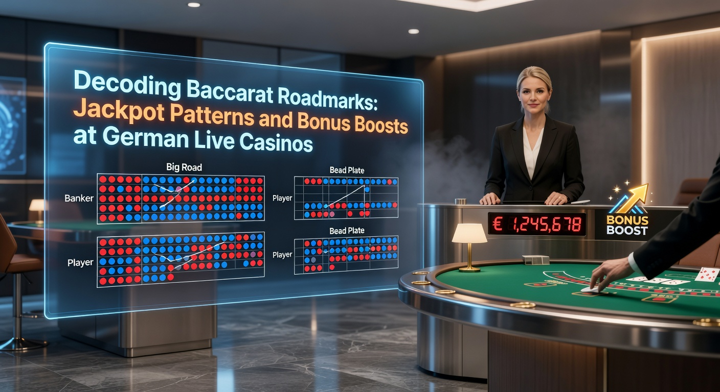 Baccarat-Roadmap mit markierten Jackpot-Mustern auf einem Live-Casino-Tisch in Deutschland