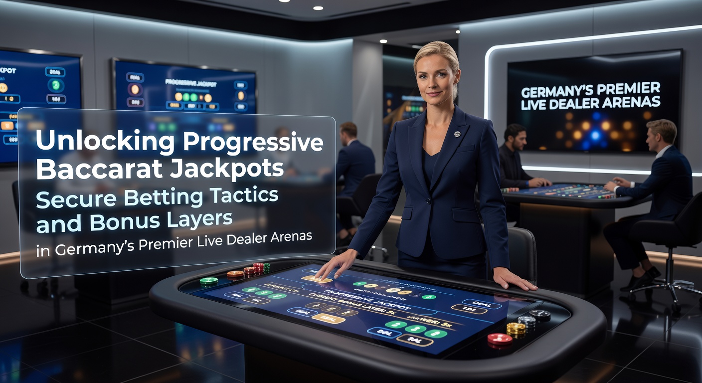 Live-Dealer-Tisch mit progressivem Baccarat-Jackpot-Anzeige in einem deutschen Online-Casino